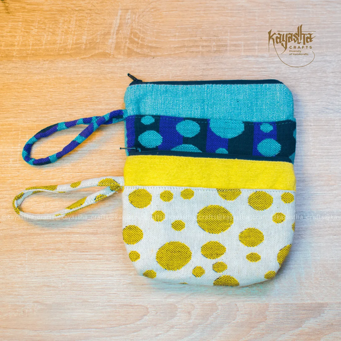 Sunny dot wristlet pouch
