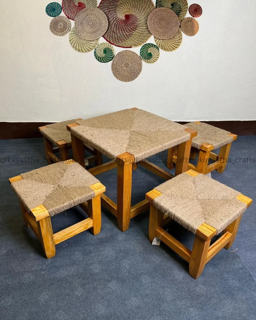 Grass and jute stool