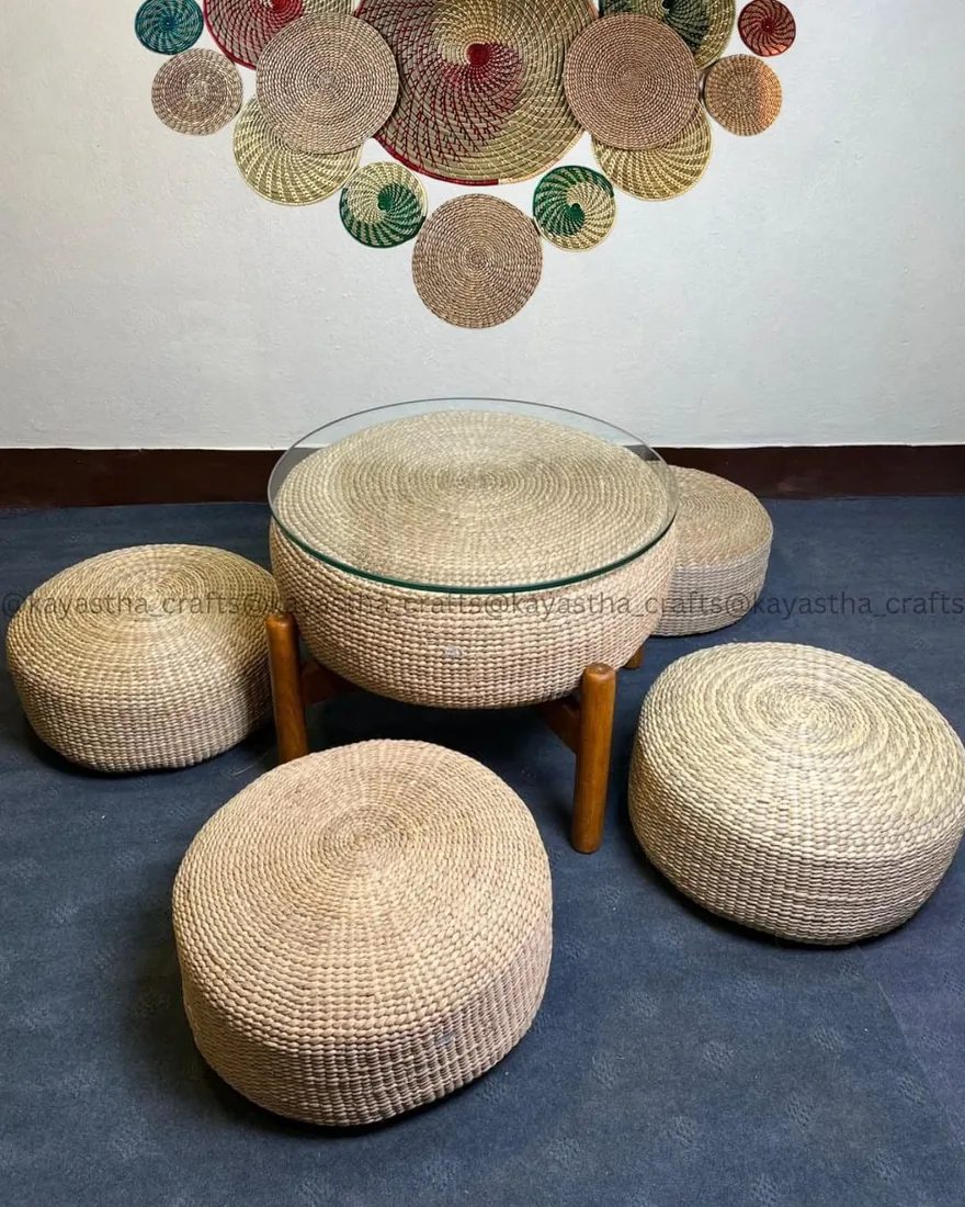 Round muda stool set