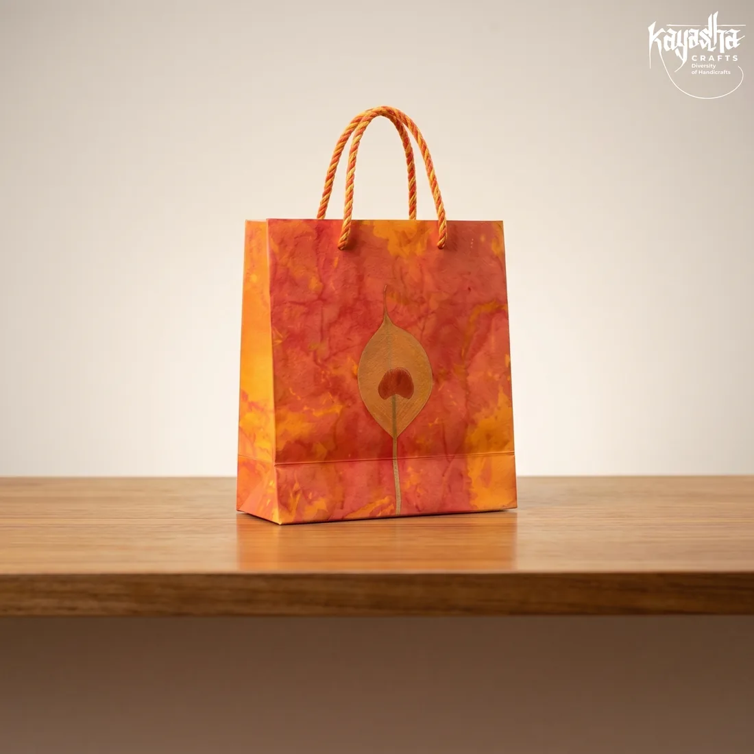 Peepal-leaf lokta paper bag