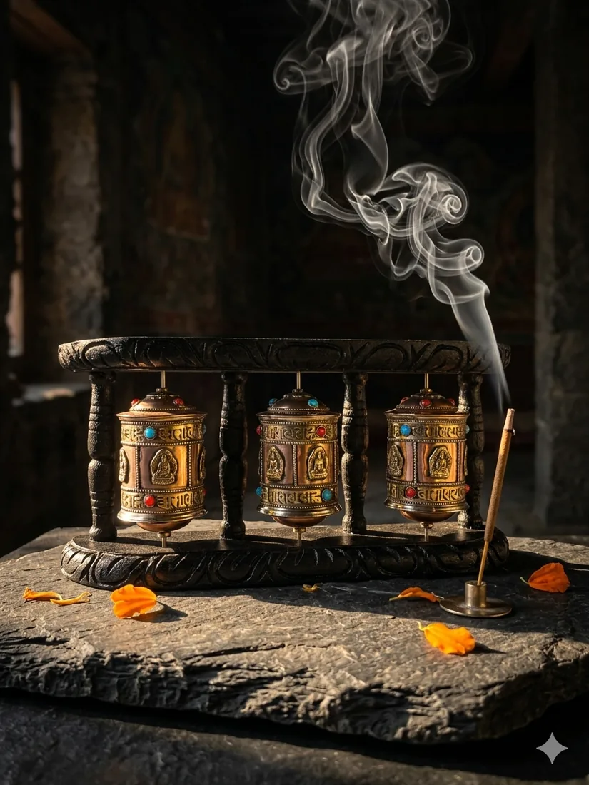 Triple prayer wheel set M3IN12