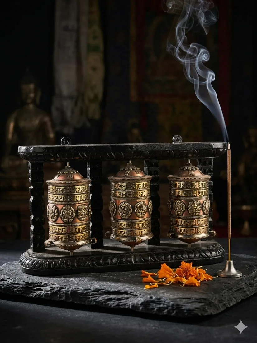 Triple prayer wheel set M3IN17