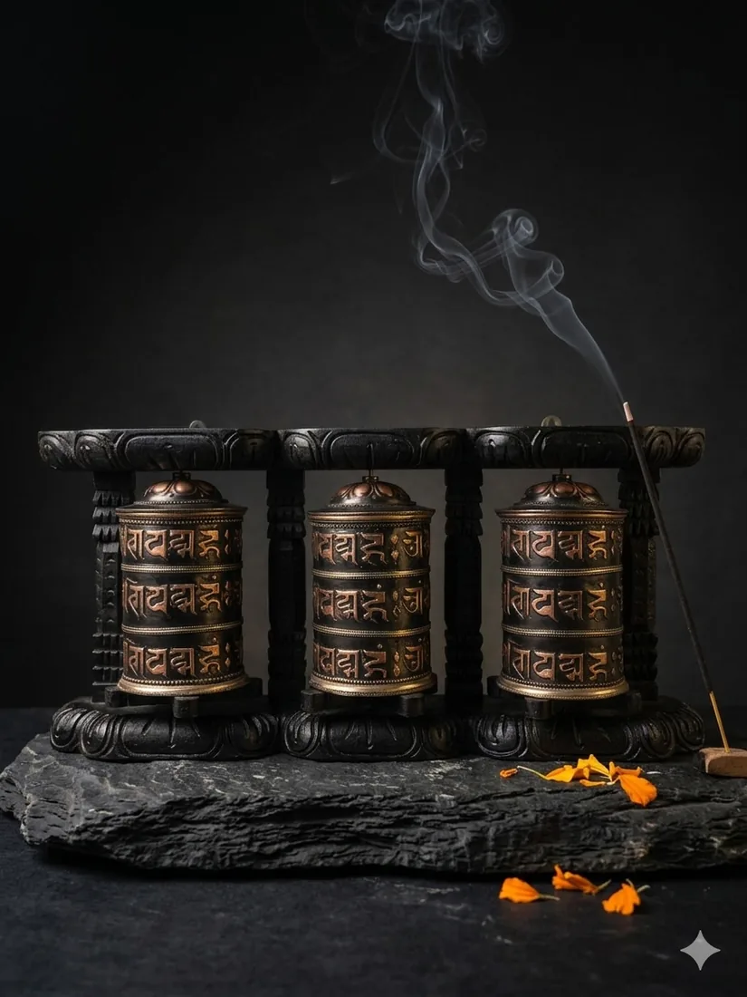 Triple prayer wheel set M43IN111