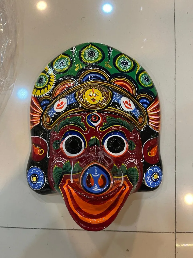 Barahi mask, hand-painted traditional Nepali deity mask