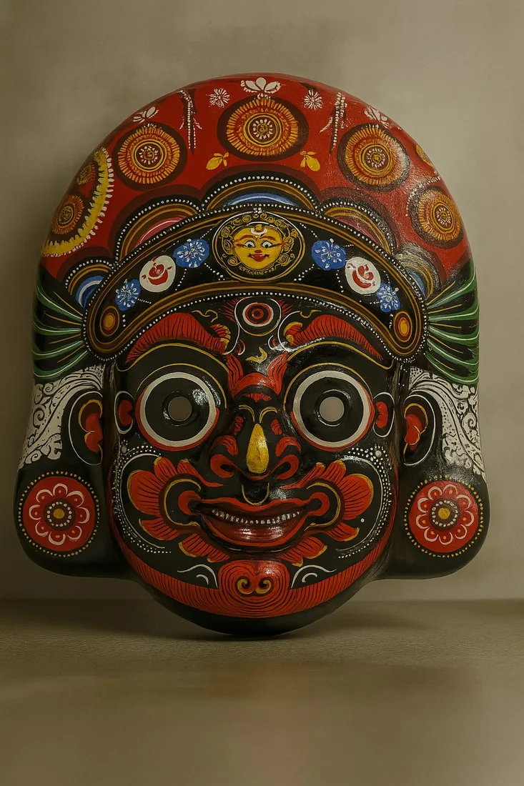 Bhairab mask, hand-painted traditional Nepali deity mask
