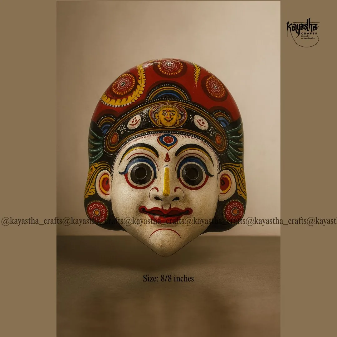 Maheswori mask, hand-painted traditional Nepali deity mask