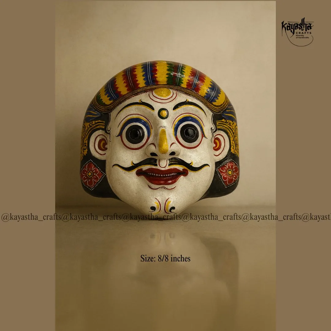 Swet Bhairab mask, hand-painted traditional Nepali deity mask